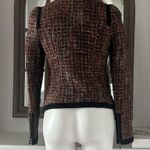 Free People Tweed Moto Jacket, Wool Brown/Purple w/Black Trim Size 4 Retail $198 Photo 4