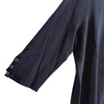 Talbots  Womens 2X Navy Blue Textured Knit Crewneck 3/4 Sleeve Sweater Button Det Photo 2
