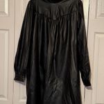 Who What Wear Women's Long Sleeve Black Faux Leather A-Line Dress - Size XL Photo 0