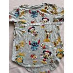 Disney  100 Christmas T-Shirt Juniors M Gray Mickey & Friends Festive Print Photo 5