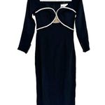 Self Portrait Self-Portrait Crystal Off Shoulder Heavy Midi Dress Black Sparkle Size 4 NEW Photo 1