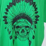 Robin's Jean Green Graphic Tee with Sparkly Skull Design NWT Size XL Green Tee Photo 3