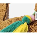 Crown Vintage Fortune Cookie Raffia Woven Boho Bohemian Tote Bag NWT Photo 5