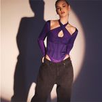 House Of CB  'Angharad' Grape Halterneck Corset Bodysuit NWOT‎ size S D-DD Photo 8