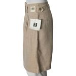 Ashworth Vintage Deadstock 80s Natural Pleated Linen Blend Bermuda Shorts Size 8 Photo 1