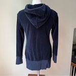 Juicy Couture Navy Velour Ruched Front Zip Up Hoodie Photo 6