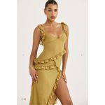 House Of CB  Pixie Olive Ruffle Maxi Dress Size XS Photo 6