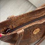 Kemestry leather embossed textured alligator croc skin shoulder bag USA Tan Photo 8