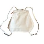 Victoria's Secret Victoria’s Secret White Faux Leather Pull String Backpack Casual Shoulder Bag Photo 5