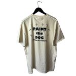 2002 Vintage Y2K Paint The Dog T Shirt Cream XXL 2XL Animal Notes Graphic Tee Size undefined Photo 2