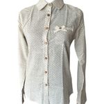 Wet Seal Vintage  Cream Polka Dot Button-Down Shirt with Lace Bow | 100% Cotton ✿ Photo 14
