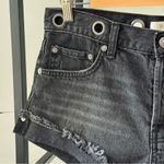 Free People We The Free Black Grommet Waist Mid Rise Button Fly Denim Shorts Women’s Size 27 Photo 1