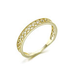 Boutique 14k Gold Plated S925 Hollow‎ Simulated Diamond Ring, Adjustable Photo 8