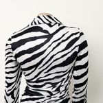 Tiger Mist [] Ryanna Zebra Print Collared Ruched Long Sleeve Mini Dress Sz Small Photo 9