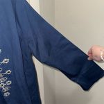 Badgley Mischka Badgley Mischka Women's M Navy Jeweled Embellished Open Front Jacket Photo 3