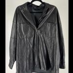 ASOS  Design Black Faux Leather Shirt Jacket - Size US 6 Photo 1