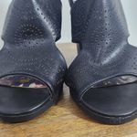 Christian LaCroix  Black Block Heel Bootie Perforated Accent Size 8 Women's Heels Photo 1