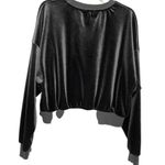 Aself Velvet Crane Embroidered Crop Sweater Women's Size S Asian Inspired Black Photo 1
