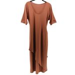 Garnet Hill  Easy Wrap Knit Dress Brown Comfort Chic Capsule Stretch M Photo 4