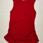 James Perse  Top Women's Red Rib Ruched Tank Sz 2 Y2K Photo 0