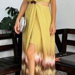 ZARA  NWT tie dye green & brown jeweled embellished cutout midi dress Photo 12