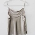 Cami NYC The Irina Silk Satin Chain Strap Camisole in Dove Photo 10