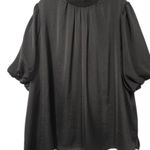 ODDY Women's Plus Satin Blouse Loose Fit Black Size 3x Holiday Christmas Party Photo 0