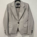BCBGMAXAZRIA  Cream Faux Leather Blazer S Photo 0
