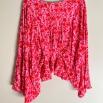 Band Of The Free Pink & Red Floral Flowy Top Photo 6