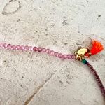 Shashi Aisha Rainbow Purple Crystal Beaded Necklace with Leather Pouch Photo 8