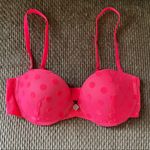 Anthropologie By Eloise Neon Pink Coral Mesh Swiss Dot Convertible Strap Bra 34C Photo 4