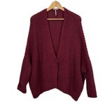 Free People Breeze Chunky Knit Waffle Oversize Cardigan Sweater Size S Photo 1