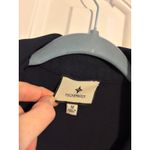 Tuckernuck  Navy Blue Shirt Dress Ruffle Hem Button Front Long Sleeve Size M Photo 3