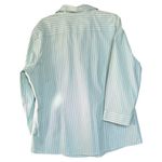 L.L.Bean Blouse Wrinkle Resistant Cotton Mint Green and White Stripes Size Large Photo 1