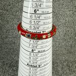 Clamper Style Bracelet Red Color Flower Pattern Accent Multicolor Enamel Painted Photo 10