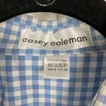 Casey Coleman Vintage Blue Gingham Embroidered Farm Scene Button Up Blouse Sz.M Size M Photo 3