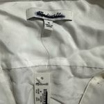 Madewell  Long-Sleeve Popover Top Women's Med Lighthouse Silk Split Crewneck NWT Photo 4