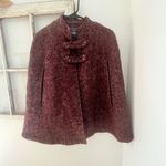 Modcloth Pardon My French Quarter Cape Wool Blend Tweed Burgundy Size S Photo 1