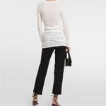 KHAITE Lenora Ribbed Long Sleeve Crew Neck Top Cream Size XS Photo 2