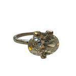 Diamond CZ Solitaire Engagement Silver Ring Size 8.5 Photo 0