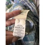 L.L.Bean Patchwork Madras Shirt Womens M Blue Plaid Cotton Button Up Long Sleeve Photo 9