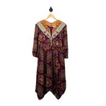 Anthropologie NWT  Maeve Meredith Embroidered Maxi Dress Purple/Orange M Photo 5