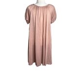 Vintage 70s Nylon Nightgown Dress Small Mocha Sheer Midi Elastic Neckline Sleeve Brown Photo 3
