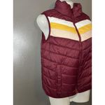Arizona Jeans Arizona Jean Co Vest Womens Large Red Puffer Quilted Stripe Colorblock Zip Photo 1
