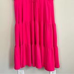 Amanda Uprichard  Drawstring Waist Tiered Maxi Dress Flutter‎ Short Sleeves Large Photo 3