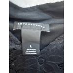Investments Black Lace Bell Sleeve V Neck Blouse Top Women's Size L Photo 3
