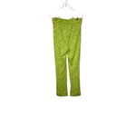 ZARA  Womens Pants Flared Jacquard Trouser Slit Ankle Retro‎ Lime Green Medium Photo 5