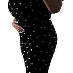 1. State   BLACK WHITE POLKADOT JUMPSUIT OPEN BACK COLD SHOULDER HIGH NECK XS Photo 11