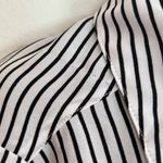 EXPRESS Petite Slim Fit Black and White Striped Portofino Shirt Photo 9