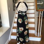 Boutique  Floral Navy open back wrap summer dress size Medium Photo 1